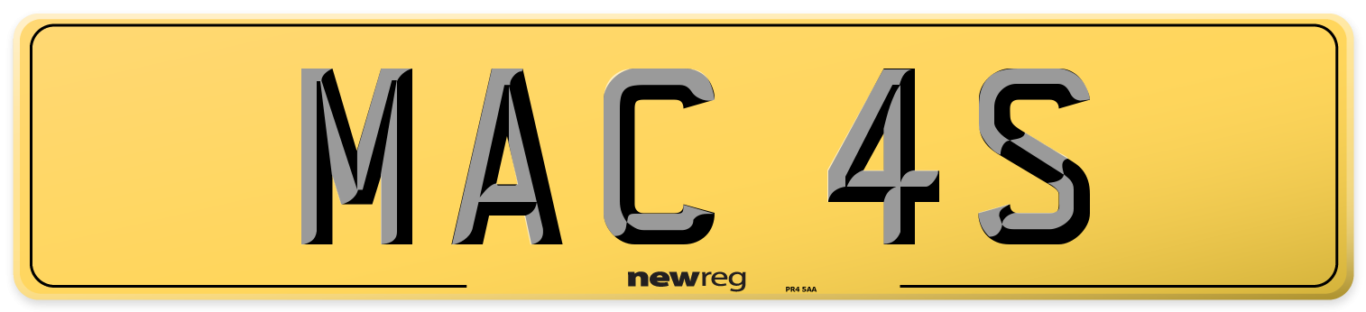 MAC 4S Rear Number Plate