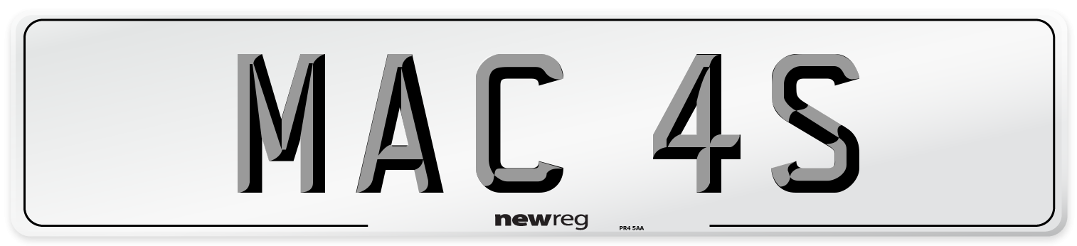 MAC 4S Front Number Plate