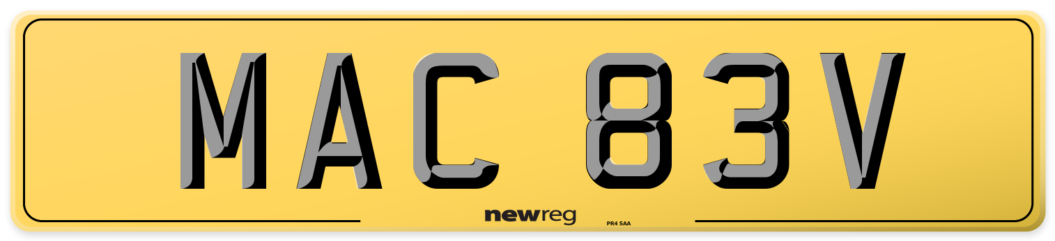 MAC 83V Rear Number Plate