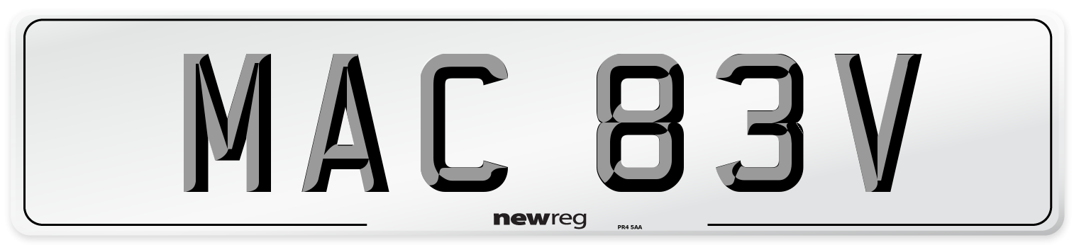 MAC 83V Front Number Plate