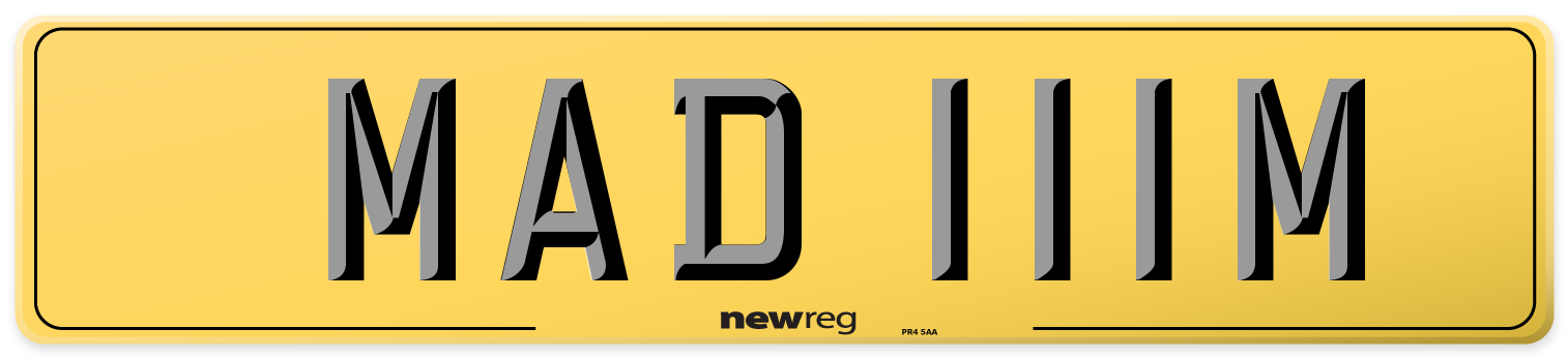 MAD 111M Rear Number Plate