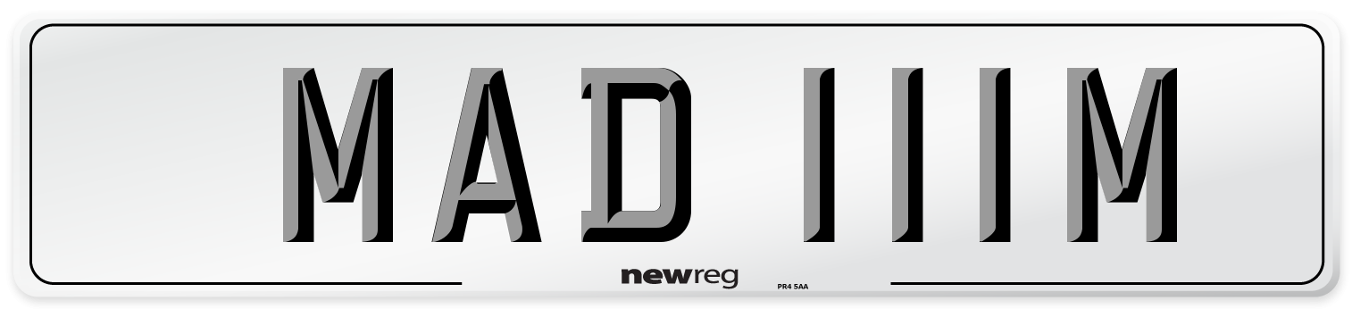 MAD 111M Front Number Plate