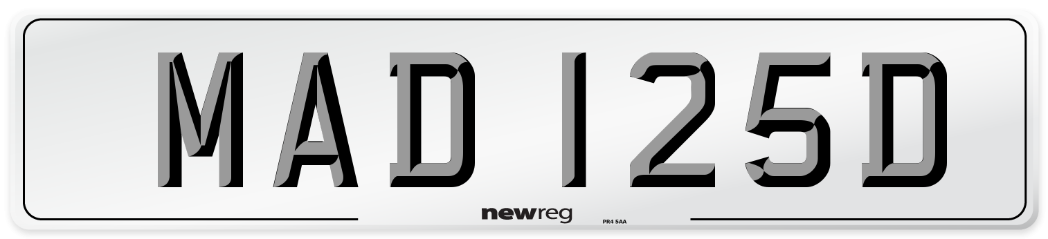 MAD 125D Front Number Plate