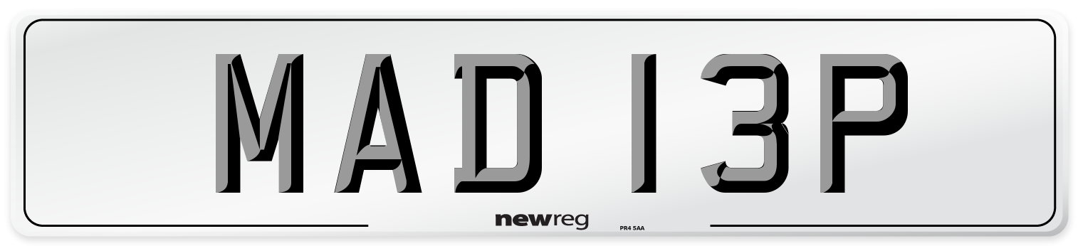 MAD 13P Front Number Plate