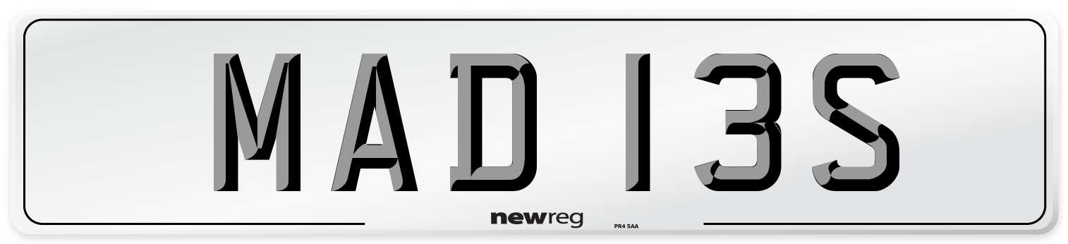 MAD 13S Front Number Plate