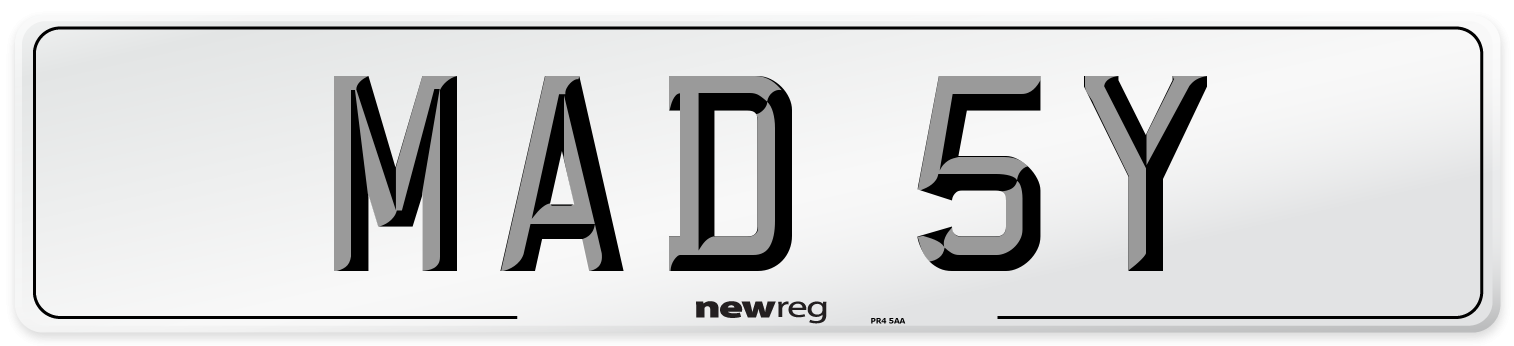 MAD 5Y Front Number Plate