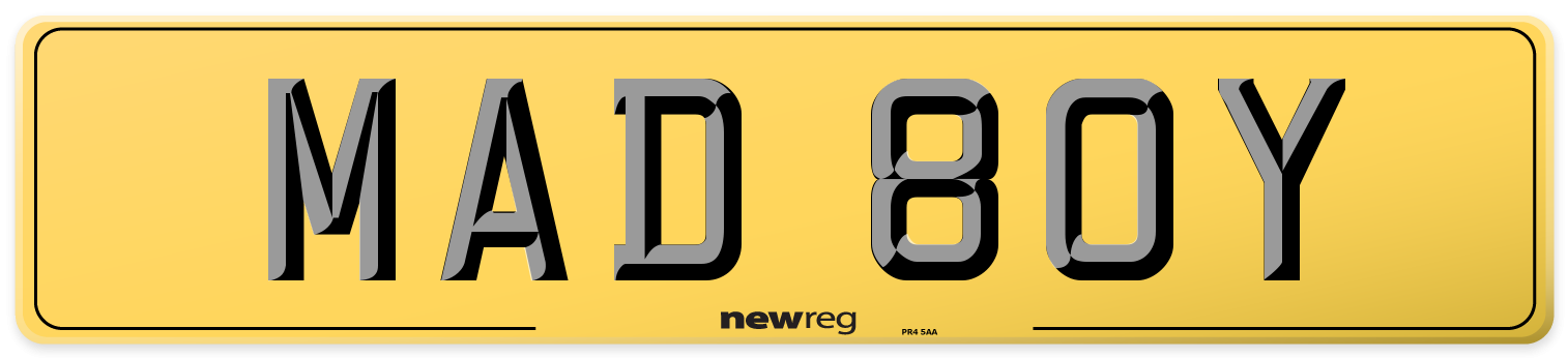 MAD 80Y Rear Number Plate