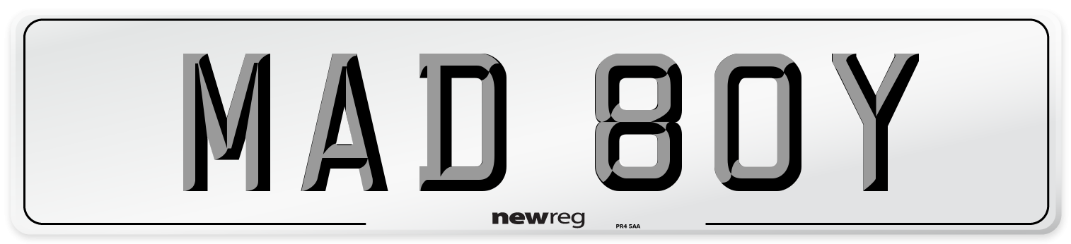 MAD 80Y Front Number Plate