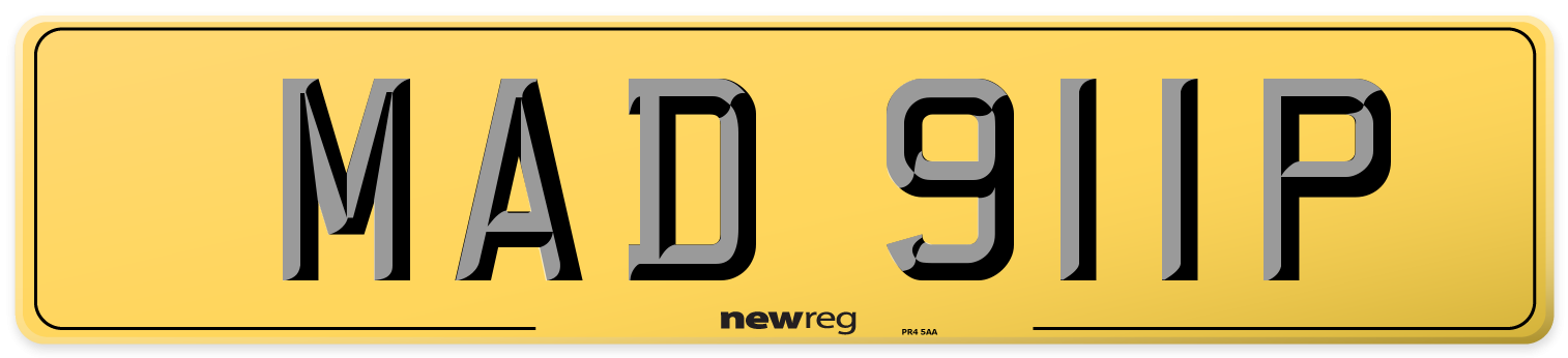 MAD 911P Rear Number Plate