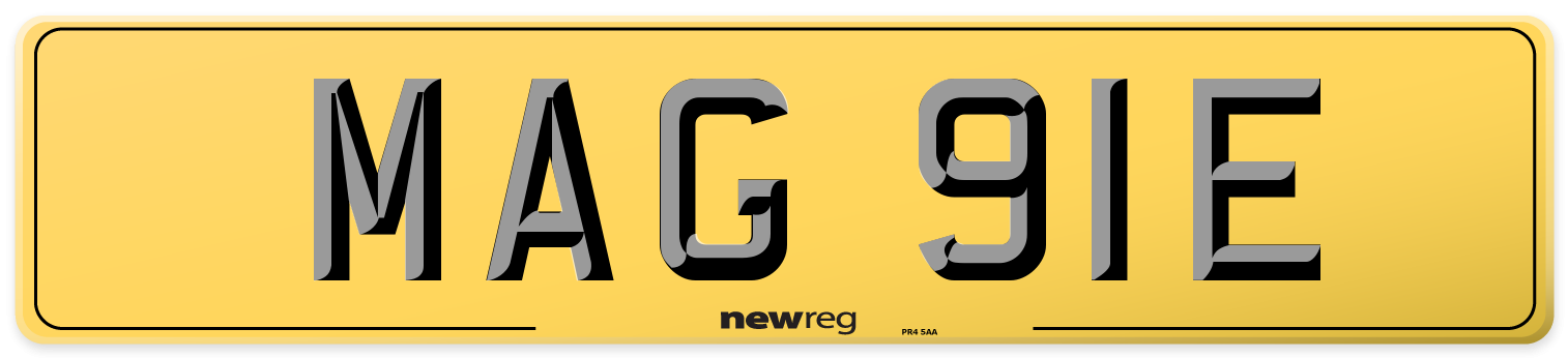 MAG 91E Rear Number Plate