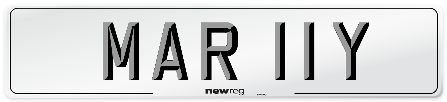MAR 11Y Front Number Plate