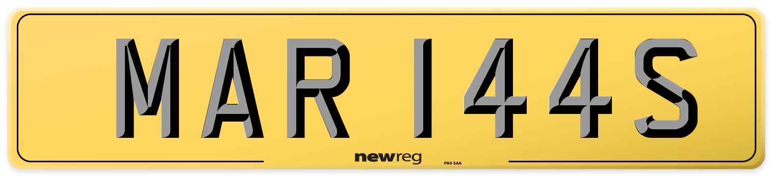 MAR 144S Rear Number Plate