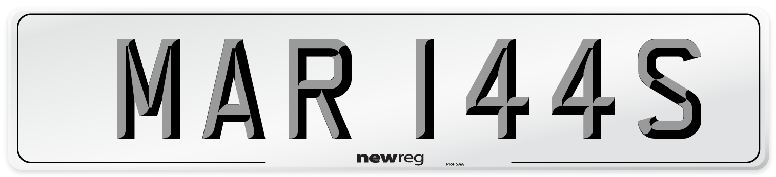 MAR 144S Front Number Plate