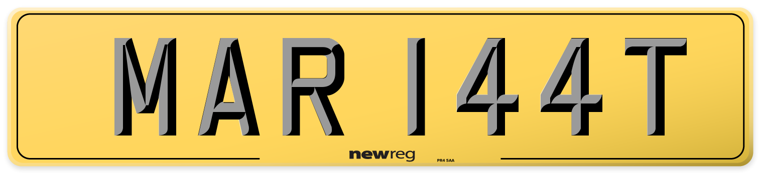 MAR 144T Rear Number Plate