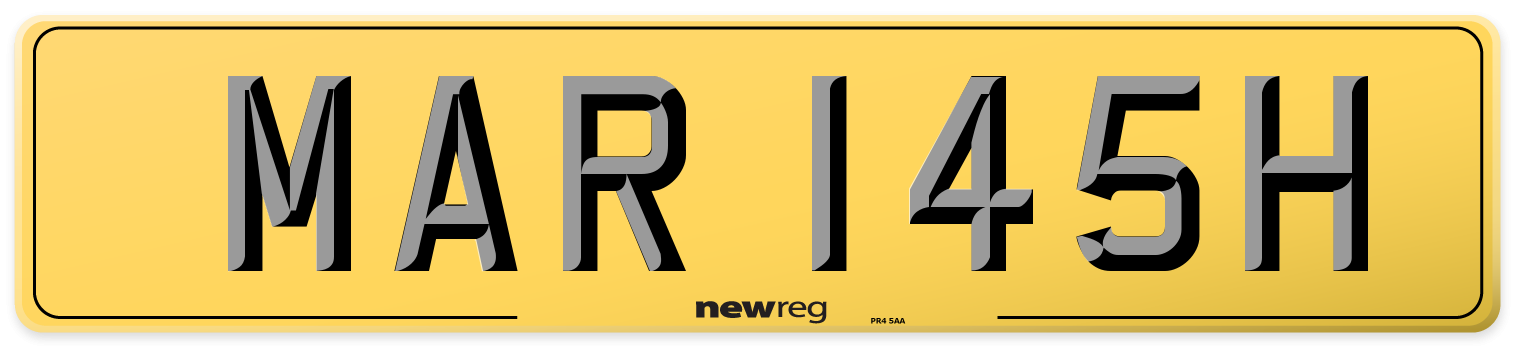 MAR 145H Rear Number Plate