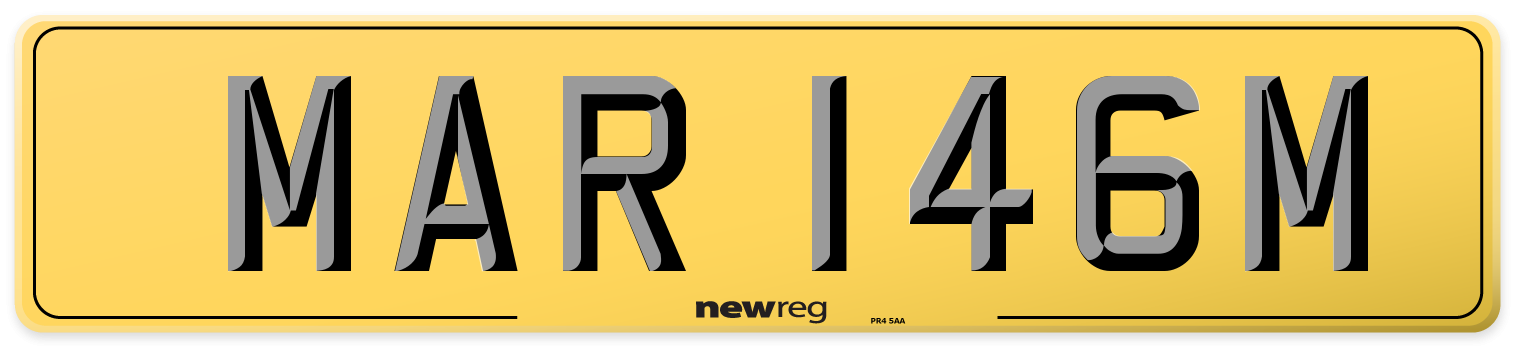 MAR 146M Rear Number Plate