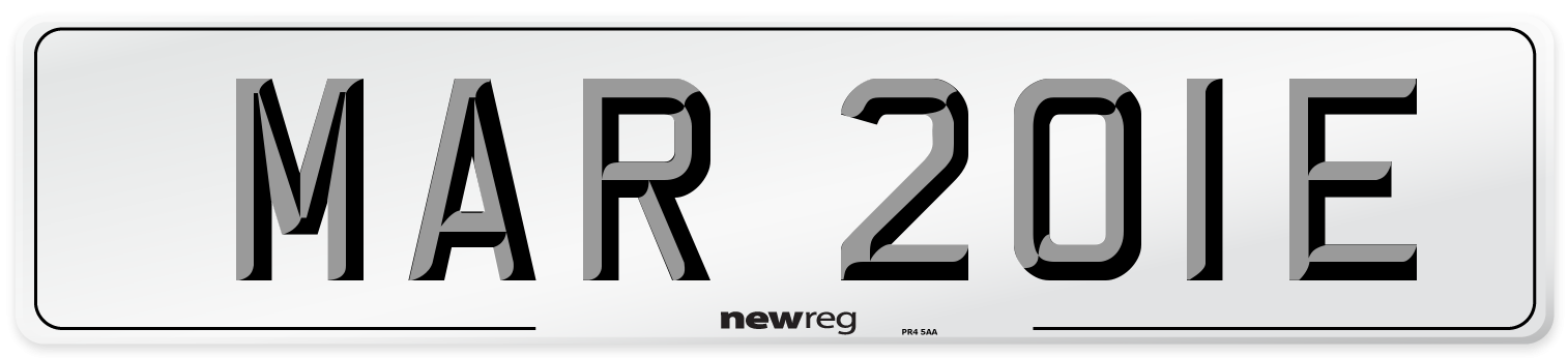 MAR 201E Front Number Plate