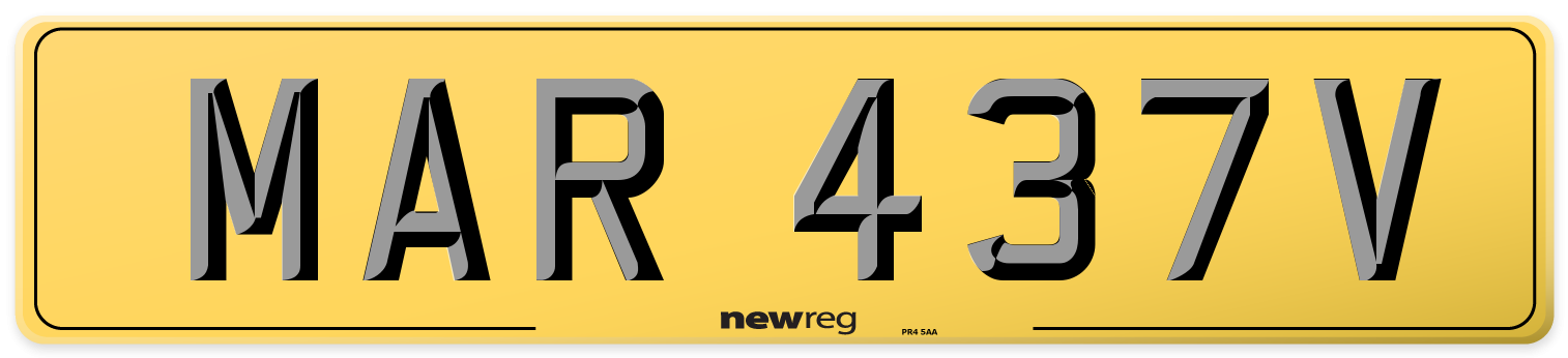MAR 437V Rear Number Plate