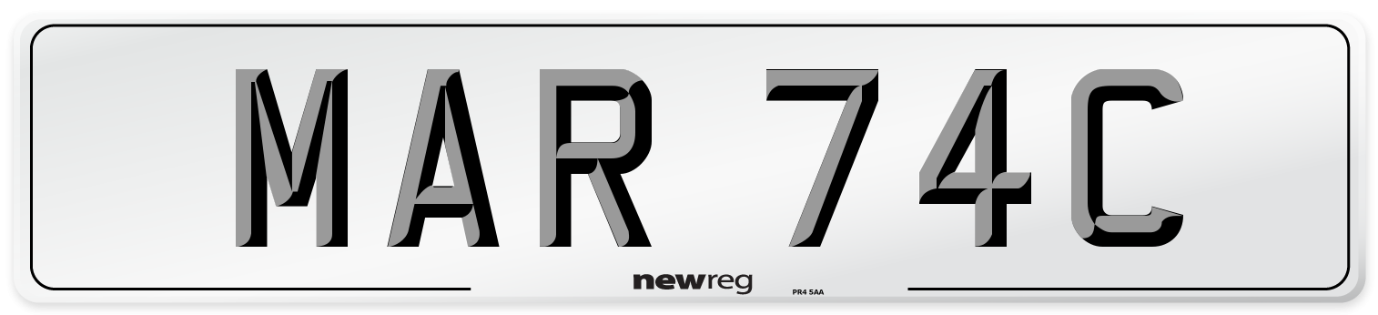 MAR 74C Front Number Plate