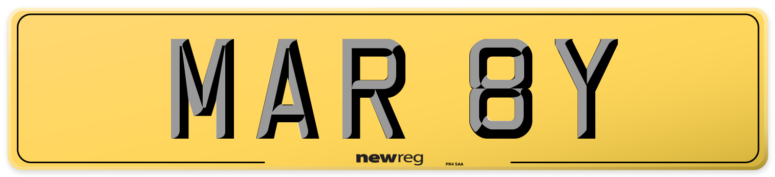 MAR 8Y Rear Number Plate