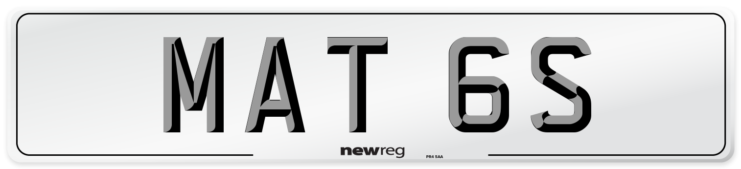 MAT 6S Front Number Plate