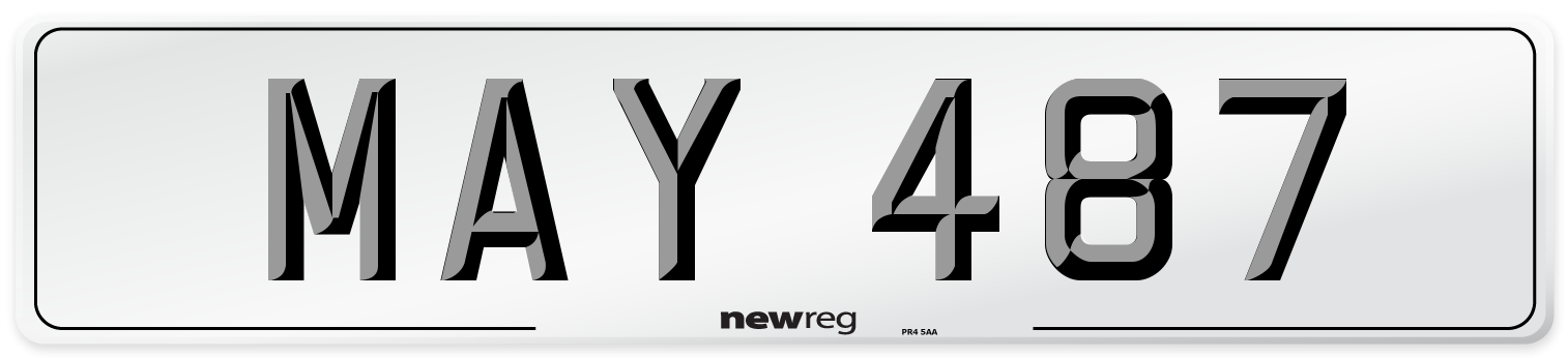 MAY 487 Front Number Plate