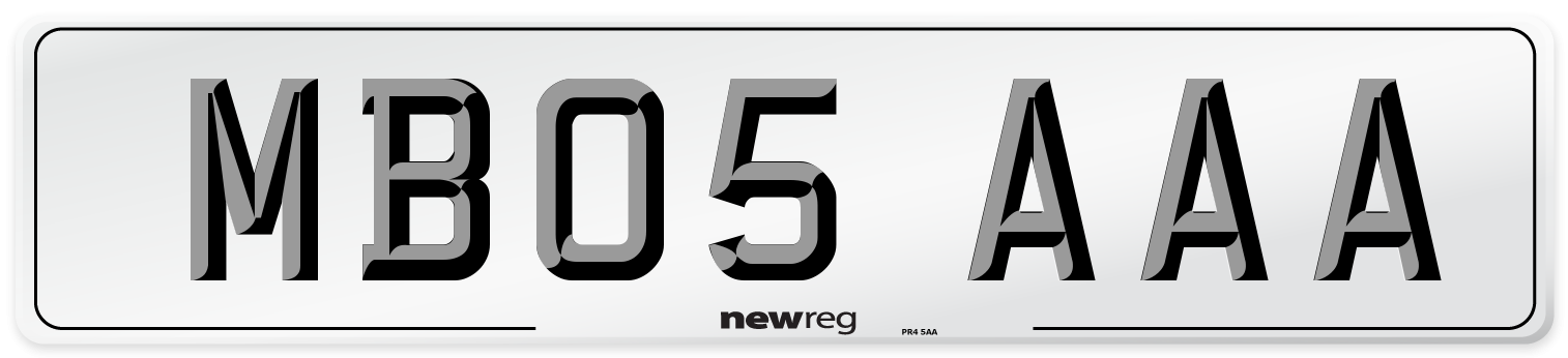 MB05 AAA Front Number Plate