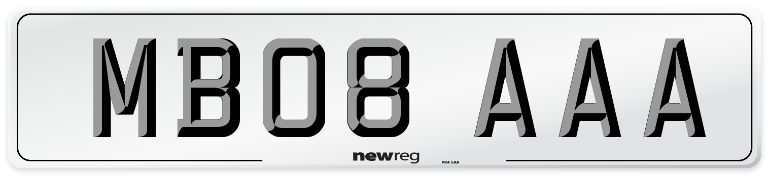 MB08 AAA Front Number Plate