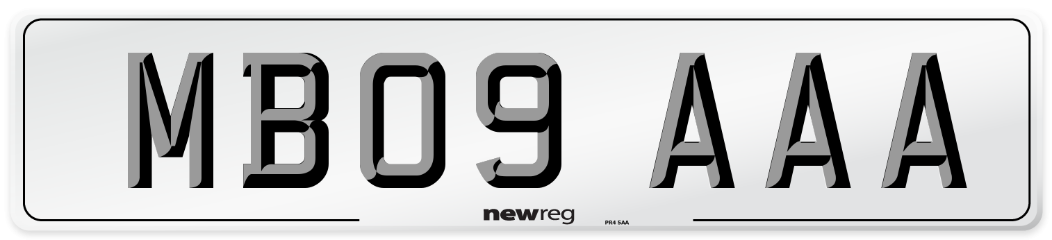 MB09 AAA Front Number Plate