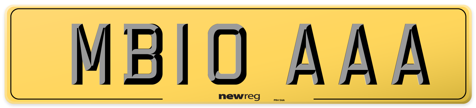 MB10 AAA Rear Number Plate