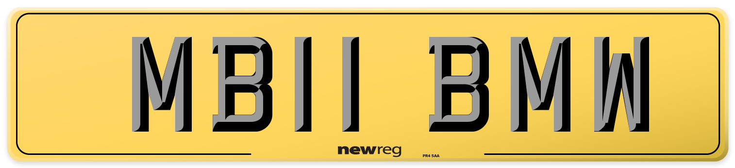 MB11 BMW Rear Number Plate