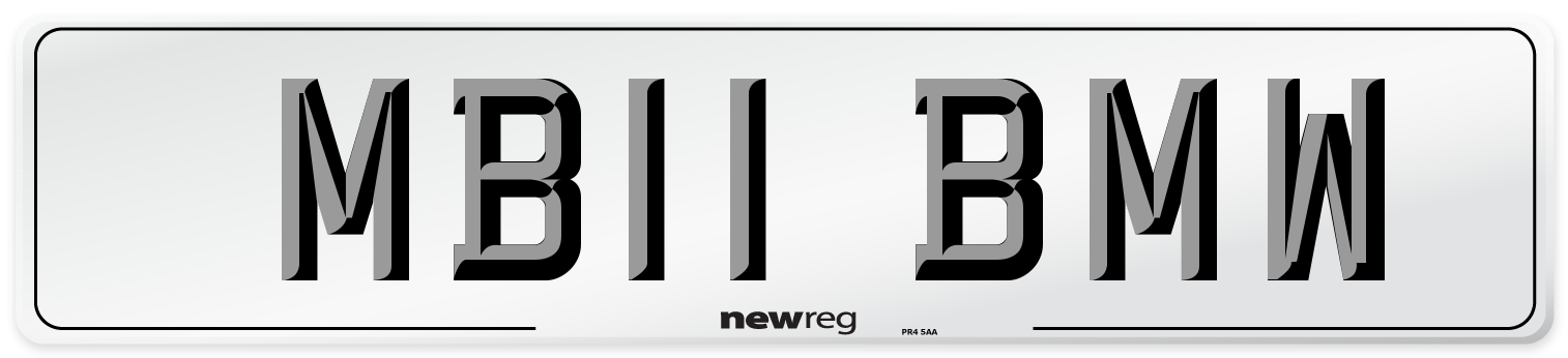 MB11 BMW Front Number Plate