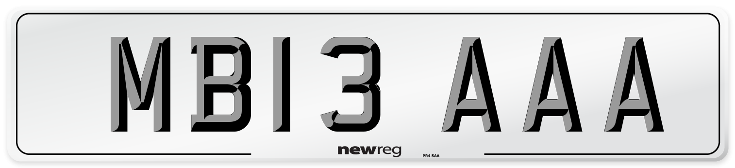 MB13 AAA Front Number Plate
