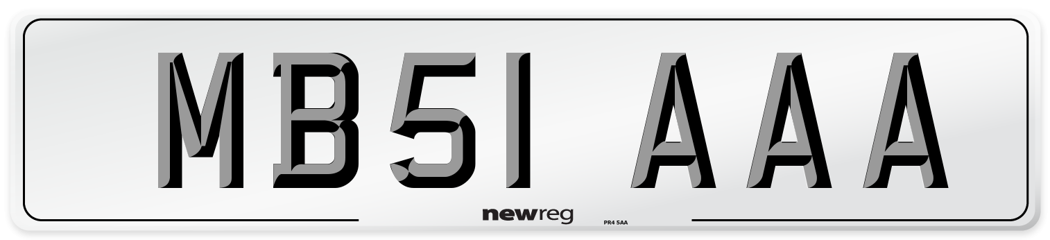 MB51 AAA Front Number Plate