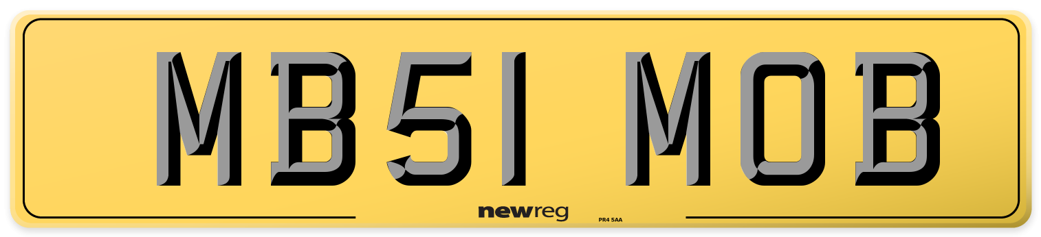 MB51 MOB Rear Number Plate