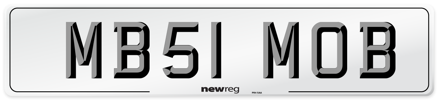 MB51 MOB Front Number Plate