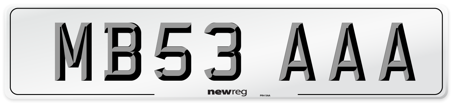 MB53 AAA Front Number Plate