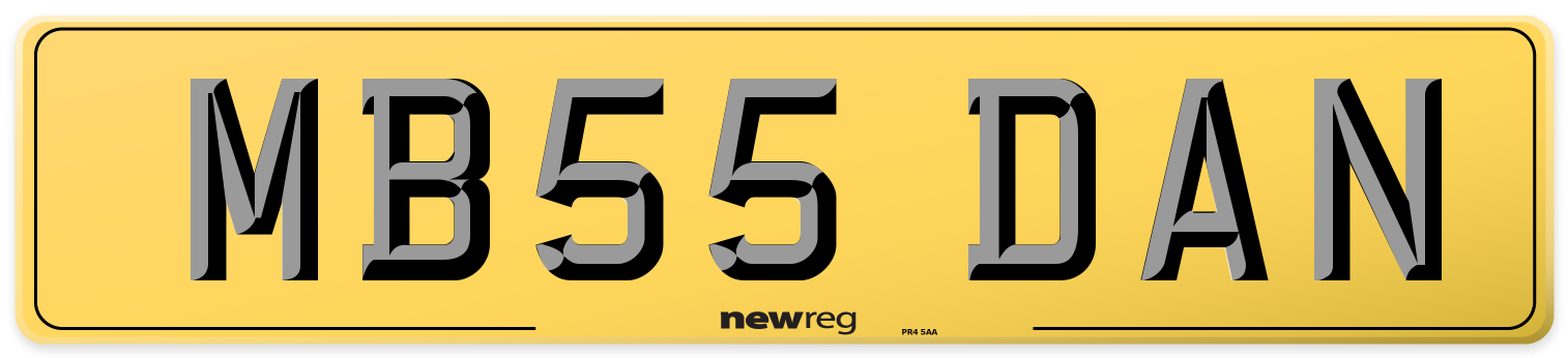 MB55 DAN Rear Number Plate