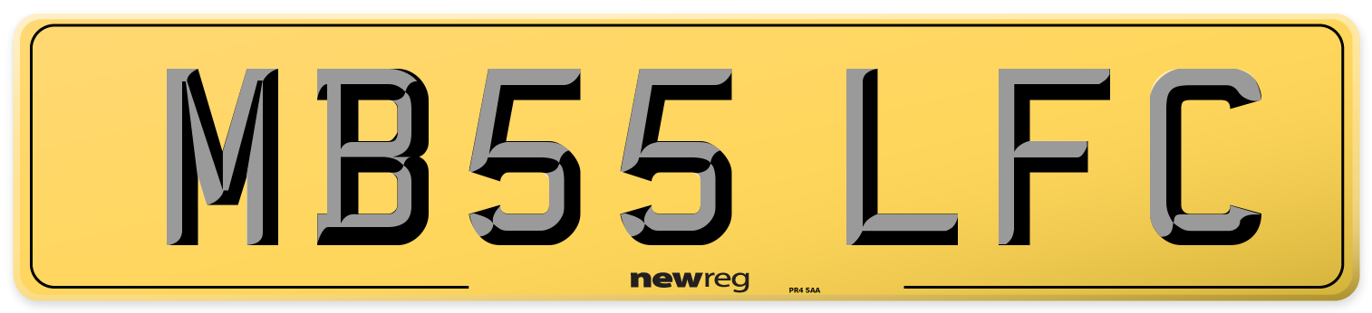 MB55 LFC Rear Number Plate