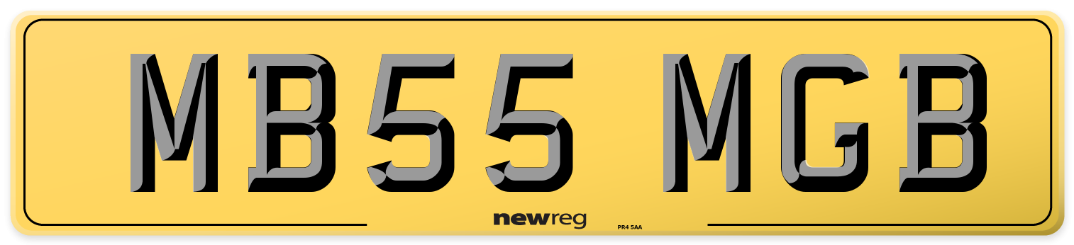 MB55 MGB Rear Number Plate
