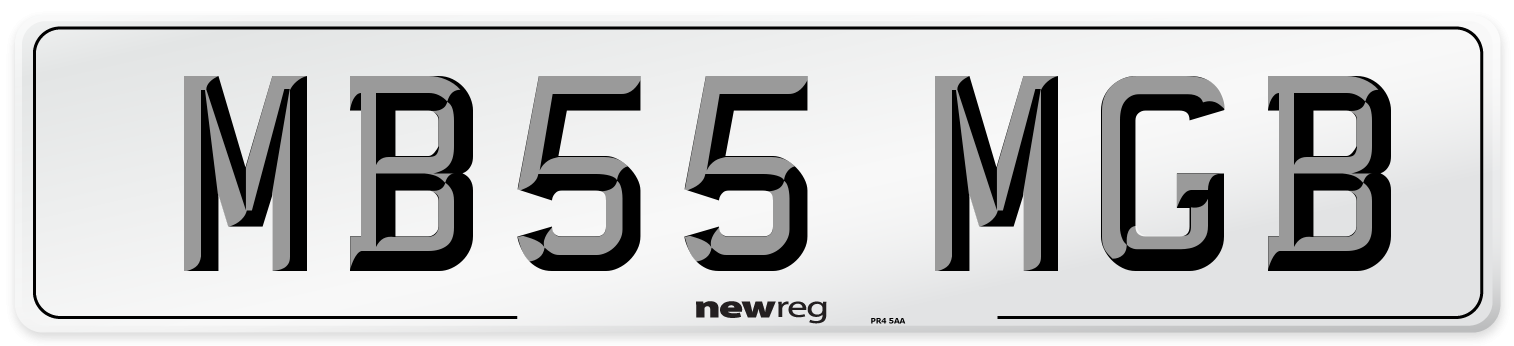 MB55 MGB Front Number Plate