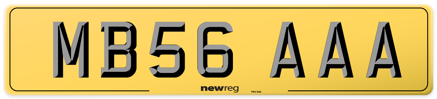 MB56 AAA Rear Number Plate
