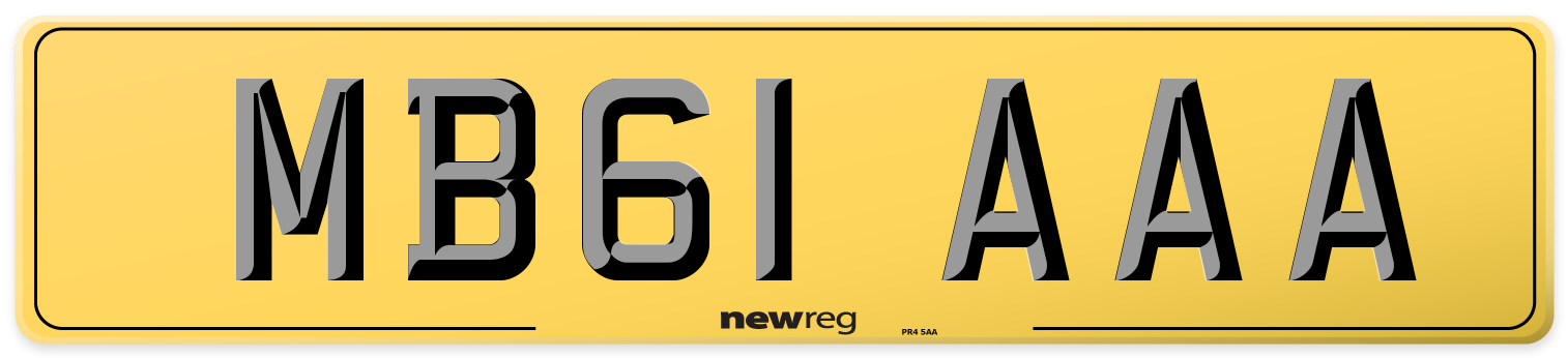 MB61 AAA Rear Number Plate