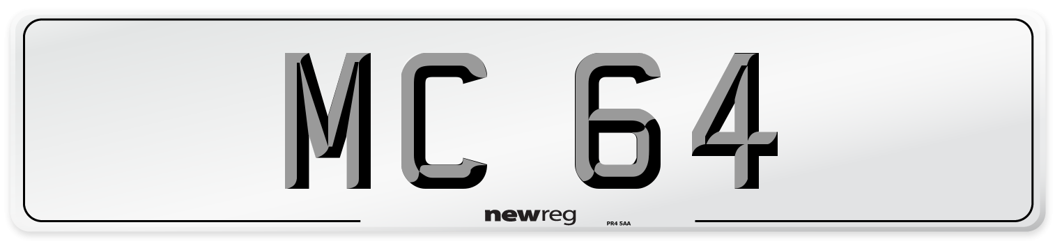MC 64 Front Number Plate