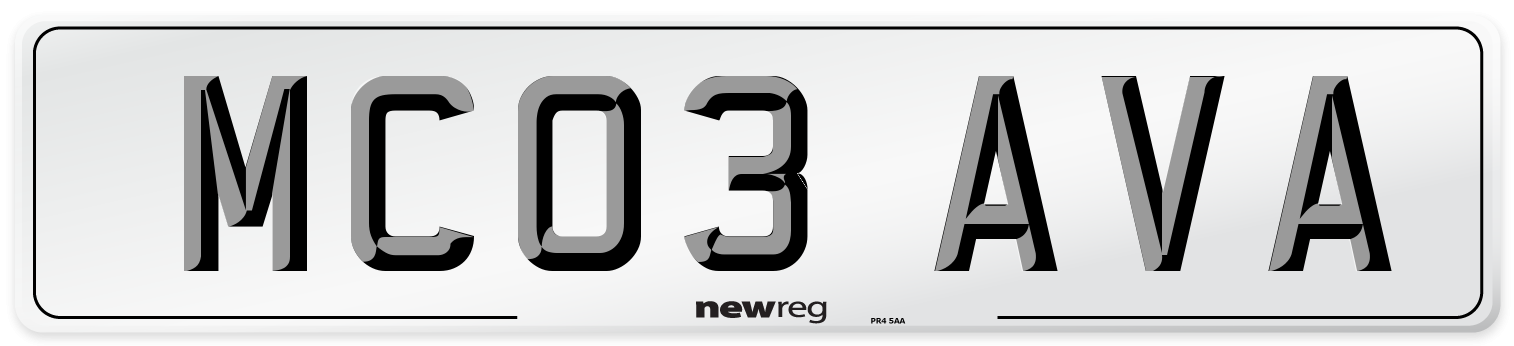MC03 AVA Front Number Plate