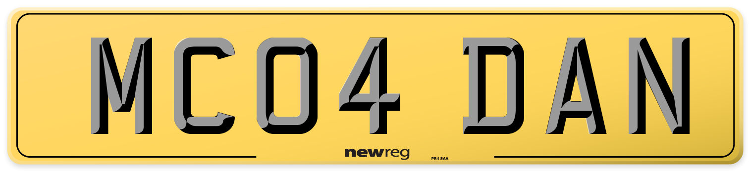 MC04 DAN Rear Number Plate