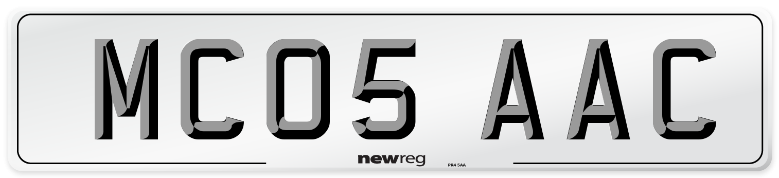 MC05 AAC Front Number Plate