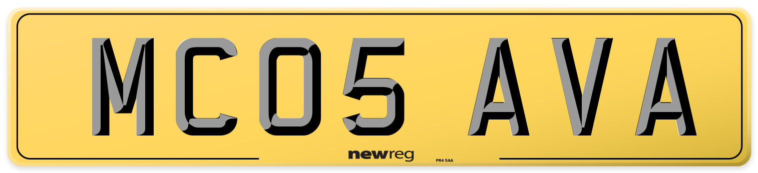 MC05 AVA Rear Number Plate