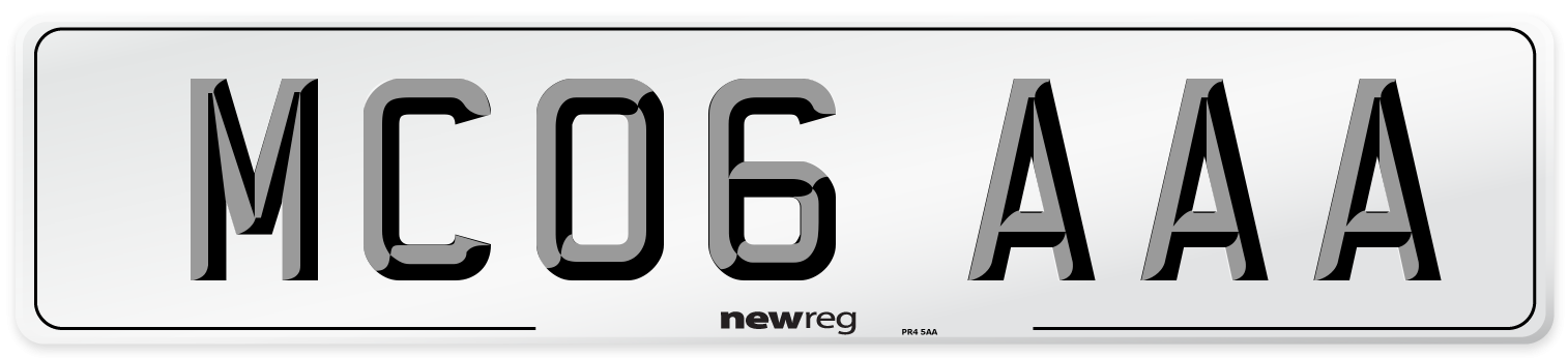 MC06 AAA Front Number Plate