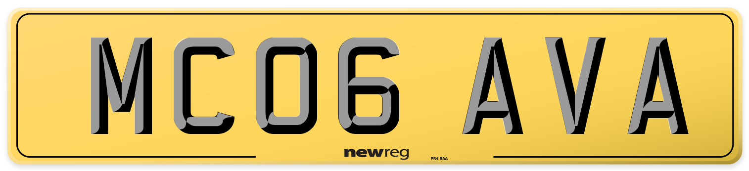 MC06 AVA Rear Number Plate
